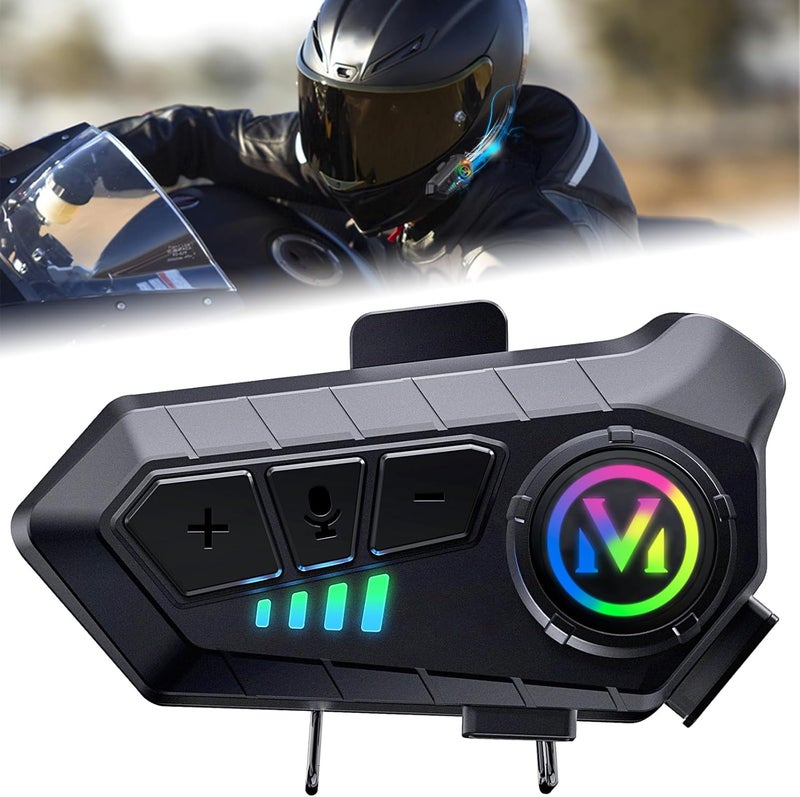 FEYA Motorcycle Helmet Headset - Super Long Battery Life, Helmet Headphones Single Use Headset with Soft/Hard Mic,IPX6 Automatic Answer/Music Control/Intelligent Noise/Wake up Siri - Image 1